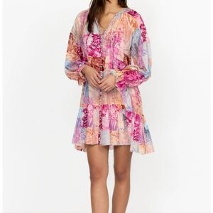 🏷️Johnny Was Etta Mini Cotton Silk Blend Mini Dress Size Medium